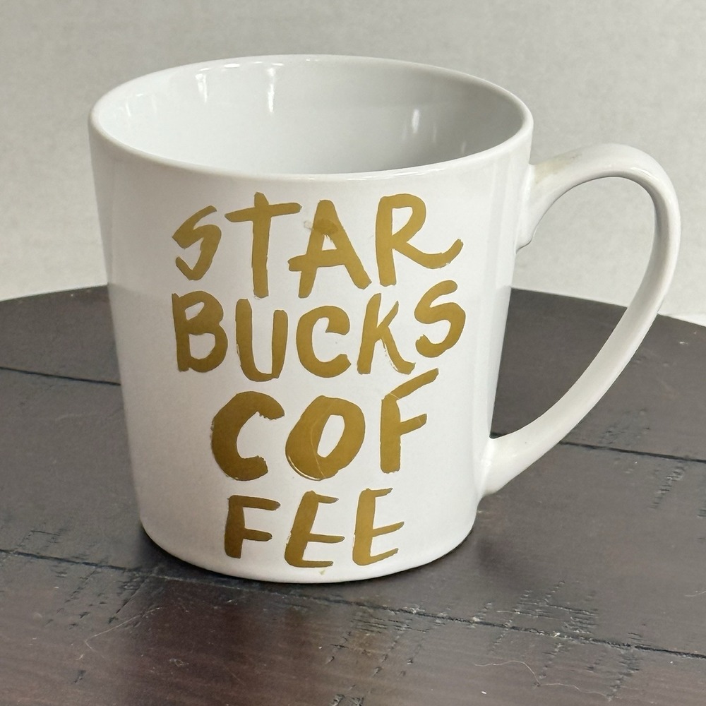Starbucks 2015 White and Gold 14.2 fl oz Coffee Mug